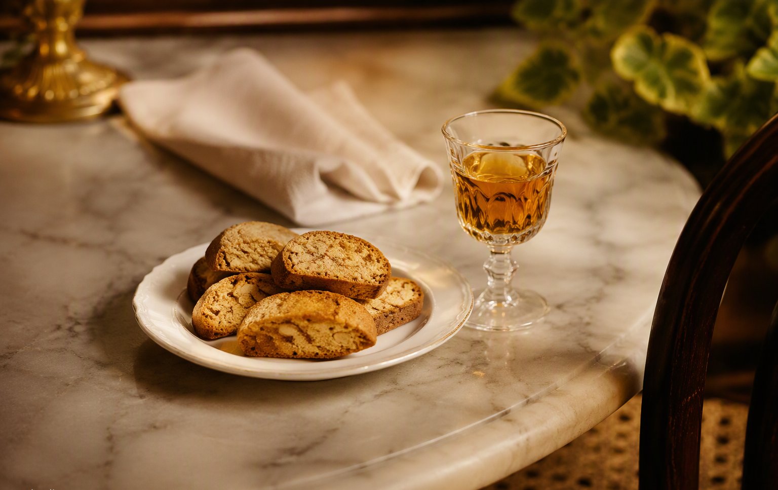 I cantucci con il vin santo nel bicchierino